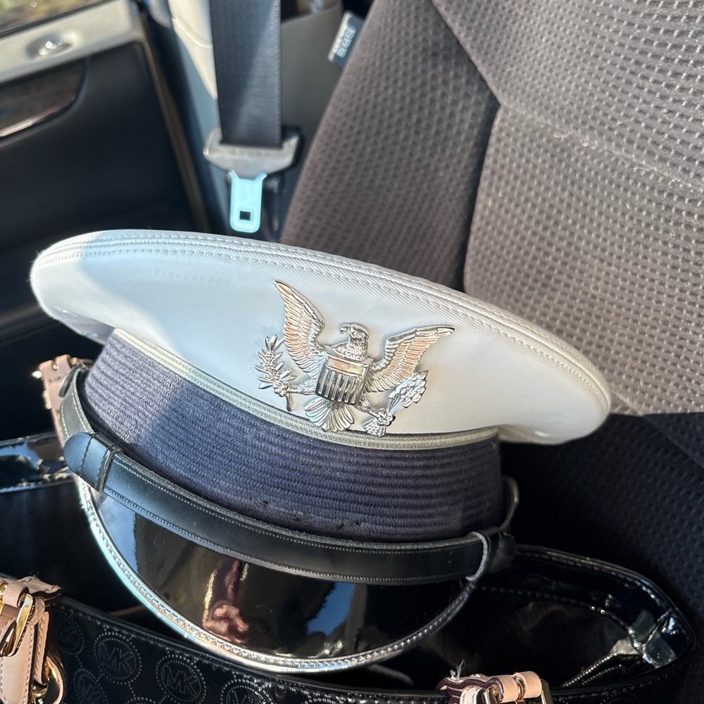 Women's Navy and White Military-Style Hat